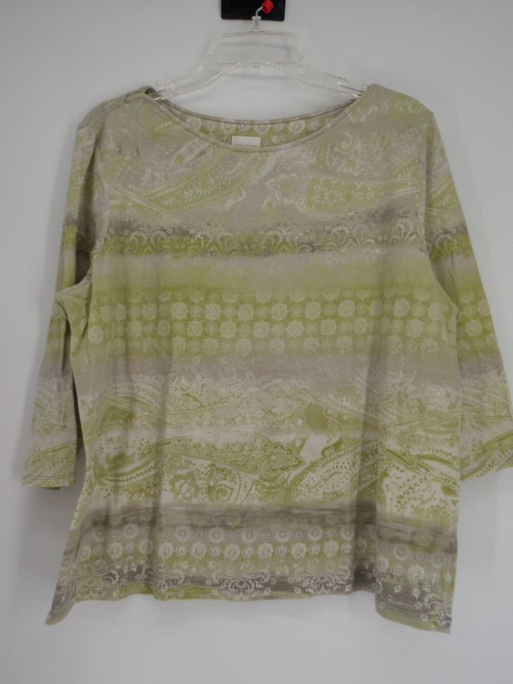 Chico's  Women's 3/4 Sleeve Multi Color Print  Top  Size 3 US XL